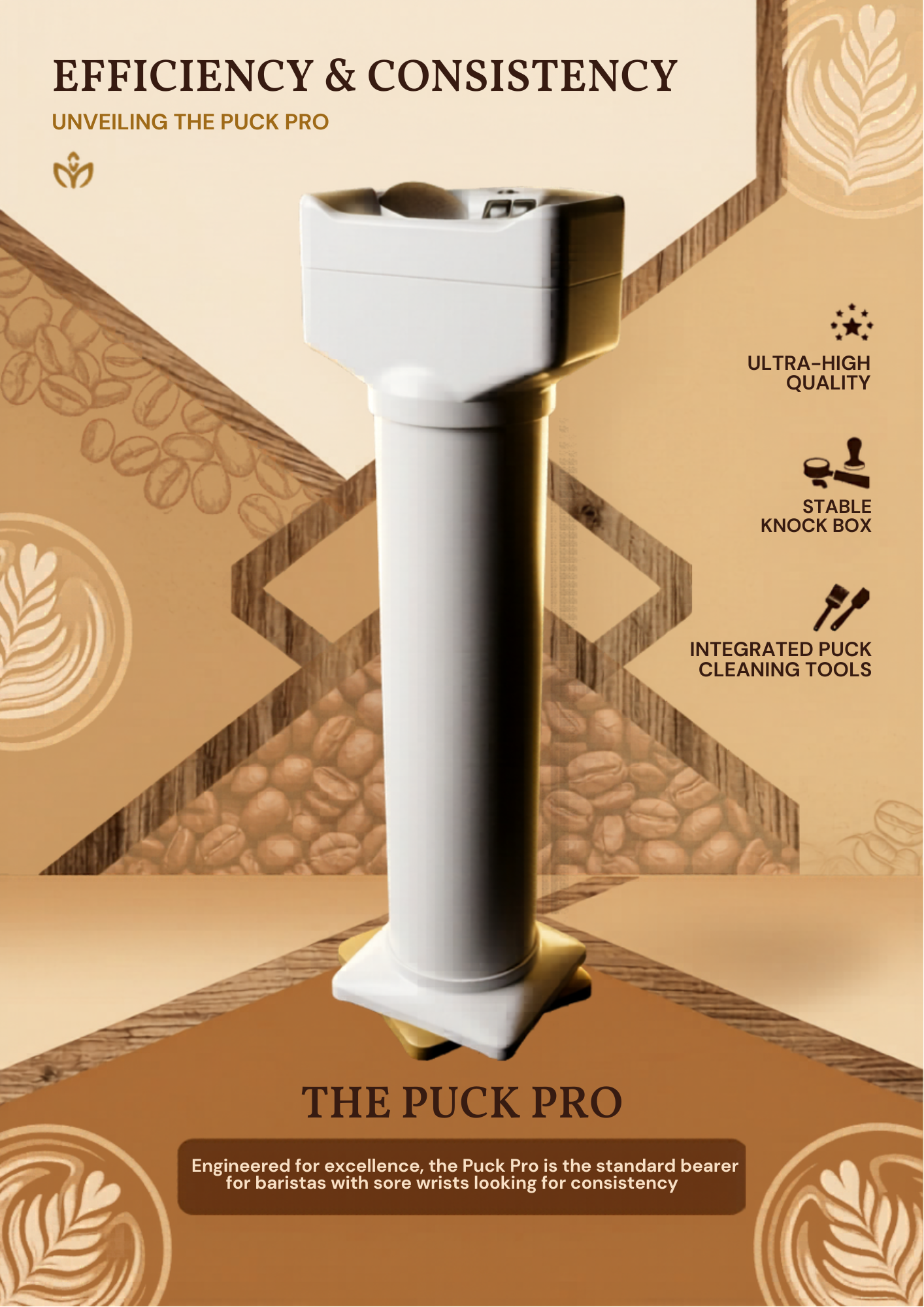 PuckPro Automatic Portafilter Cleaner — 16L Commercial Electric Knock Box